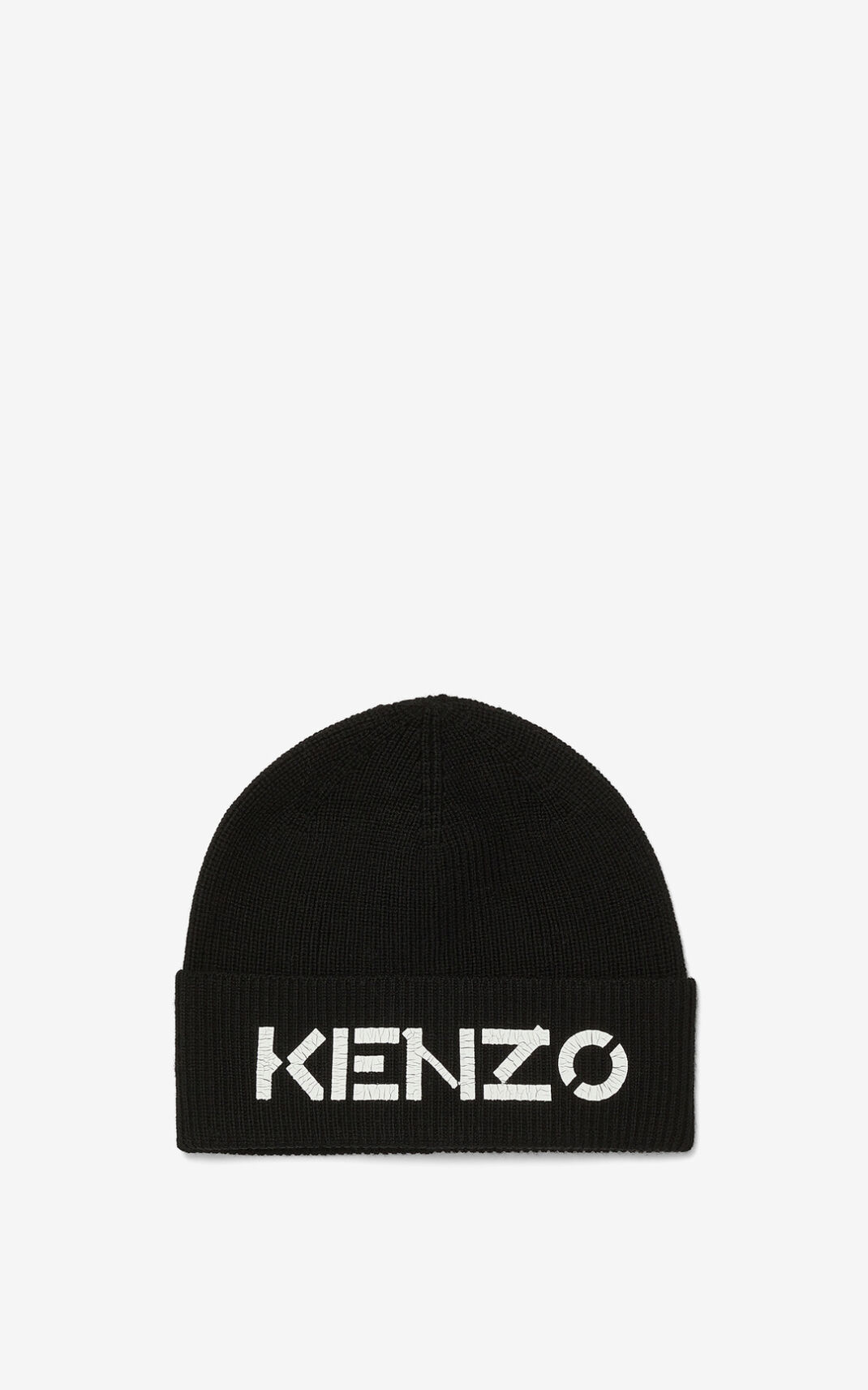 Bonnet Kenzo Logo knit Femme Noir | TZAL-70645